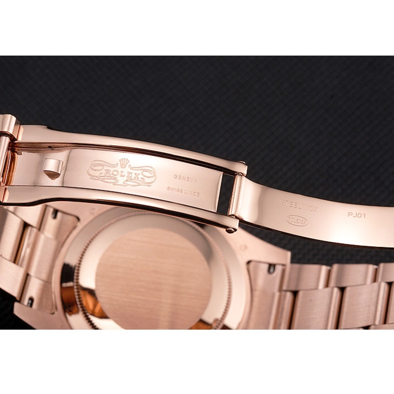 Aaa fake watches Dweller Case Rolex Gold Dial Rose Bracelet And Sky Rose Gold 0722